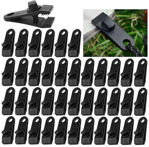 40 Stück Planenspanner Planenclips Zeltplanen Clips, Tarp Clips Zelte Clip Zeltplanen Set Planenclips, Zeltplane Clips Planenbefestigung für Zelte, Planen, Banner, Bootfahren, Gartenarbeit
