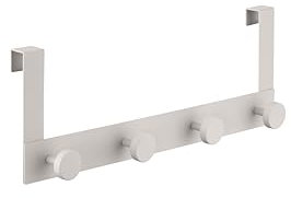 Blomus Türhaken 4-fach - APARA - | Farbe: Moonbeam | Hochwertiger Türhaken aus Edelstahl für 4 Haken | Türgarderobe ohne Bohren | Modernes Design in Beige | 36 x 5,1 x 16 cm