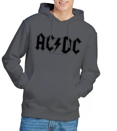AC/DC Unisex Acdc Worn Logo Hoodie Hooded Sweatshirt