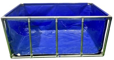 Stagno per pesci fuori terra, grande piscina per acquacoltura in tela trasparente per tenere e osservare temporaneamente – durevole e facile da configurare per uso interno/esterno