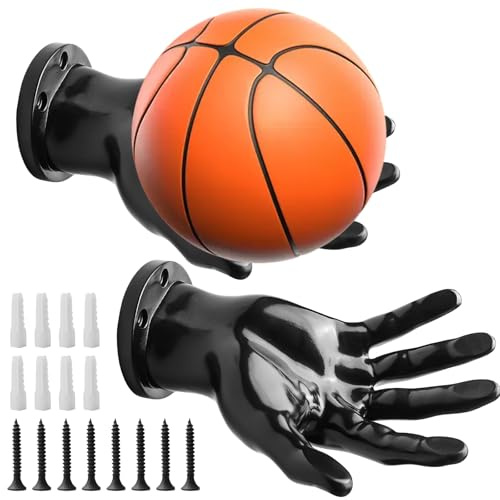 2 Stück Palmenförmiger Basketball Aufbewahrungsregale, Hand Wandhalterung für Bälle mit 4 Schrauben 4 Nägel, Ballhalterung Wand Universal Wandmontage Ballhalter für Basketball Fußball Football