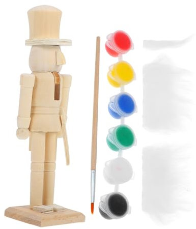ERINGOGO Unpainted Nutcracker DIY Blank Nutcracker Ornament for Christmas Tree Decoration Craft Toys Paint Your Own