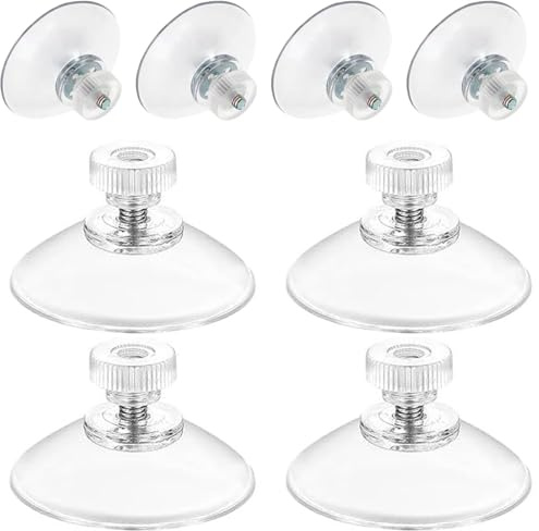 WUBAYI 8 Saugnäpfe Ø 41mm für Rattanmöbel und Tischsaugnäpfe für Glastisch mit M4-Schraube 8 mm, extra starke Kunststoffmutter