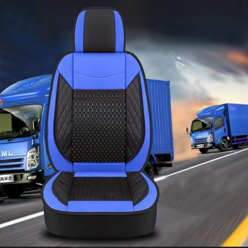 LFXLDS LKW Sitzbezüge für Man TGE TGL TGM TGS TGX,Schwarz/Rot/Braun/Blau sitzschoner Sitzauflage Vordersitze Atmungsaktives Mesh Leder Fahrer Beifahrer Sommer Winter LKW Zubehör Innenraum