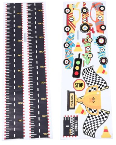 Kreative Größenmesslatte als Selbstklebender Wandaufkleber mit Auto Motiv | Pvc, Abnehmbar, für Spielzimmer und Zuhause, Dekorative Messhilfe für Kinder