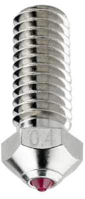 Rubin-Düse 0,4 mm für QIDI Q1-Pro/X-Max3 / X-Smart3 / X-Plus3 3D-Drucker, gehärtet und verschleißfest, vernickeltes Kupfer