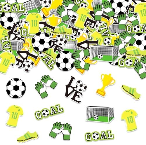 ZingBox 80 Stück Streudeko Fussball Geburtstag, Fußball Streudeko Groß 6cm, Konfetti Fußballs Deko Geburtstag, Bunt Fussball Konfetti, Fußball Geburtstagsdeko, Fussballs Tischdeko, Fußballs Confetti