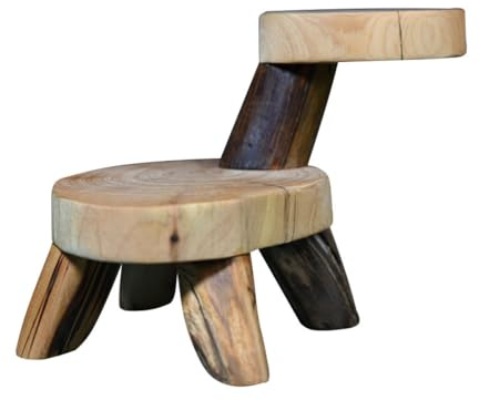 TOKIDNY Cypress Wood Carving Ornament with Creative Double-Layer Wooden Base, 16cm x 10cm x 16cm Home and Office Decor for Entryway and Living Room Display