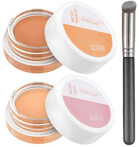 2 Stück Under Eye Brightener, Concealer Für Augenringe, Color Corrector Mit Corrector Pinsel, aStrahlenden Blick