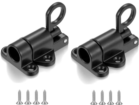 VOBOR 2Pcs Automatische Türriegel mit Federriegel und Schraube, Schieberiegel Riegelschloss, Verriegelung für Fenster, Schranktüren, Gartentore, Tierkäfige