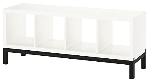 KALLAX Regal mit Untergestell, weiß/schwarz, 147x59 cm