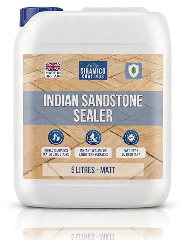 Indian Sandstone Sealer I 5 litres I Patio, Natural Stone Sealer, Driveway & Path Sealant I Waterproof & Weatherproof Protection up to 10 Years I Up to 50m² Coverage