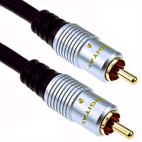 kenable Reines Kupfer OFC Digital Audio oder Composite Kabel Cinch Stecker Zum Stecker Vergoldeten 1,5 m [1.5 Meter/1,5m]