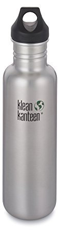 Klean Kanteen Edelstahlflasche mit Loop Cap 27 Unzen Gourde à Simple paroi « Classic » 800 ML en Argent Unisexe