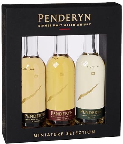 Penderyn Gold Single Malt Welsh Whisky Gift Pack - Contains 3 x 5 cl Award Winning Single Malt Whiskies in Stunning Gift Box, Perfect for Sampling the Gold Range, Great for Christmas and Birthdays