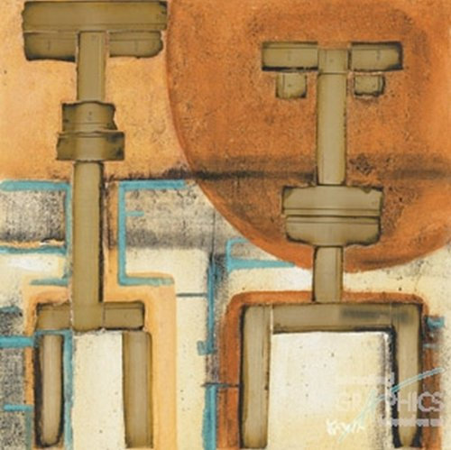 Kunstdruck von Kawa „in aeternum“ quadratisch 30 x 30 figürlich abstrakt vorwiegend Brauntöne, modern, junge Kunst, Poster
