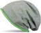 styleBREAKER Unisex Stoff Beanie Mütze mit Vintage Löcher und Rollrand im Destroyed Used Look, Longbeanie 04024052, Farbe:Grau-Limette