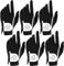 FINGER TEN Golf Handschuhe Herren RainGrip Hot Wet Wetter Komfort Extra Value Linke Hand Links und rechte Hand rechts strapazierfähigem Golf Handschuhe 6 Pack (Schwarz, Small, Links)