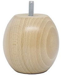 La Fabrique de Pieds AM20170201 Jeu de 4 Pieds de Lit Boules Bois Verni Clair 8 x 8,5 x 8,5 cm