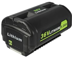 vhbw 1x Akku kompatibel mit Ryobi 40V Brushless Li-Ion Cordless Electric Lawnmower Werkzeug (5000 mAh, Li-Ion, 36 V)