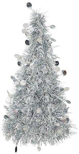 Unique 63518 Lametta Weihnachtsbaum Tafelaufsatz, Papier, Silber
