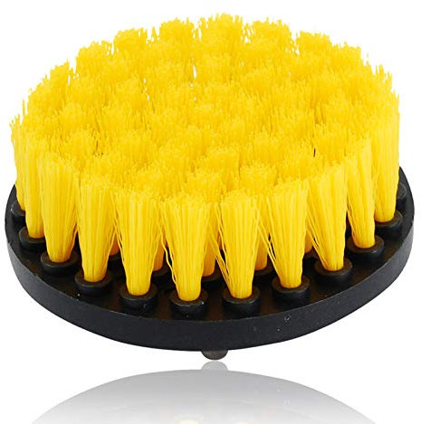 OxoxO Drill Brush - 4 Multibrush Fugenbürste Bohrmaschine Bürste Gelb Bürstenaufsatz Bohrmaschine Compatible with Bad Boden Poolfliesen Mörtel Auto