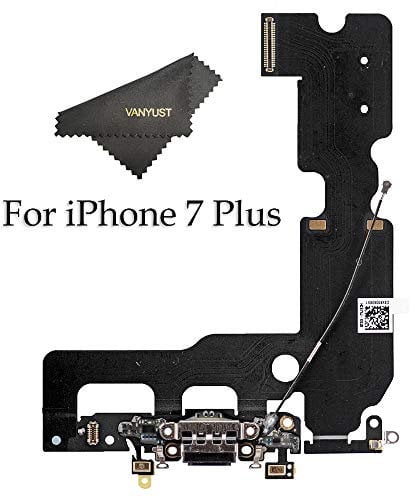VANYUST Replacement Charging Port Dock Connector Flex Cable + Microphone + Headphone Audio Jack Port Ribbon Replacement Part Compatible for iPhone (7 plus black)