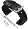 VINBAND Unisex Nylon Uhrenarmband mit Edelstahl Silberne Schnalle (24mm, Schwarz)