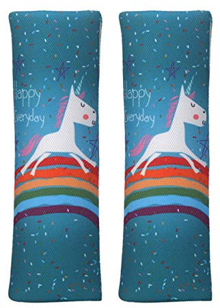 Autositzgurtkissen für Kinder, 2-teiliges Einhorn-Autositzgurt-Abdeckpolster Kopf- und Nackenstütze