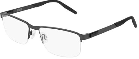 Puma Brillengestell (Modell PU0255O-001) für Herren, Rechteckig, gefertigt aus Metall (inklusive Brillenetui)