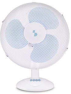 BEPER P206VEN240 Ventilador de Mesa, Diámetro 40 cm, 40 W,3 Velocidad seleccionable, Cabeza con inclinación vertical ajustable, Función Oscilación, Blanco
