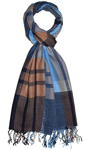 Lorenzo Cana Herren Schal Schaltuch 50% Kaschmir 50% Wolle Tuch Herrenschal Herrentuch Blau Navy Camel 7865611