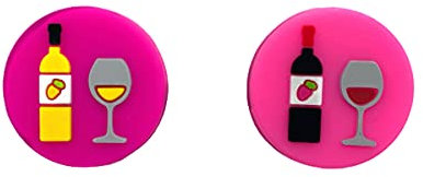 TT Sports Tennis Dämpfer 2er Sets in verschiedenen Varianten (Yin Yang, Wein, Cocktail, Tennisball, Herzen) Tennisdämpfer in verschiedenen Designs Vibrationsdämpfer (Wein)