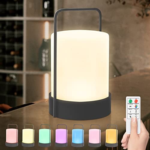 MALUX LED Akku Outdoor-Lampe kabellos-tragbar Metall-Basis Tischleuchte Außen USB-C aufladbar dimmbare LED Tischlampe mit RGB & warmweiß (3000K) IP44 für Bar/BBQ/Camping/Garten/Terrasse