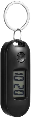 Hemobllo Digital Keychain Watch, Silent Mini Pocket Watch with Clip & Backlight, Electronic Exam Clock for Students, Nurses, Backpacks & Outdoor Travel - Battery Included (Black)