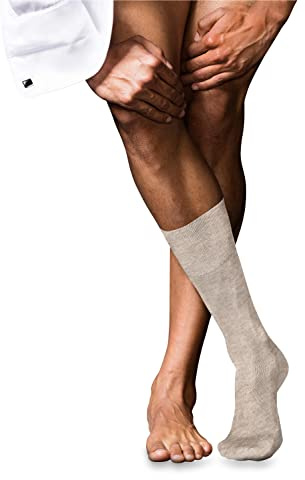 FALKE Herren Socken No. 9 M So Pure Fil d´Écosse Baumwolle einfarbig 1 Paar, Beige Wheat Melange 4087, 43-44