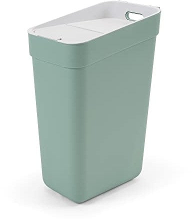 Curver Ready to Collect 100% Recycled 30L Kitchen Accessories Recycling Lift Top Bin Green Light Grey Lid