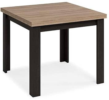 KITKAY Mesa de Comedor Kata Tipo Libro de 90x90 cm Extensible a 180 cm Roble Natural/Azabache