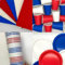 Beautiful Balloons Red White Blue Party Kit- Cups, Napkins, Plates! UK, USA, French, Australian Complete Kit on Prime