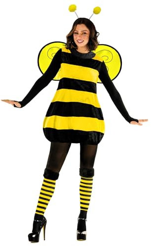 Morph Damen Bienenkostüm, Hummel-Outfit für Halloween, Königin Biene Verkleidung für Partys und Events, S