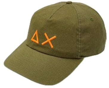 SUN68 Cappello con Visiera Uomo Verde Militare Logo 100% Cotone X19115 74