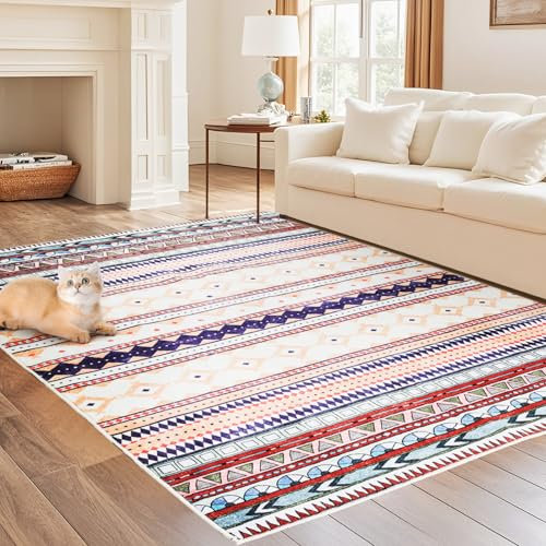 iHeroo Kurzflor Teppich für Wohnzimmer und Esszimmer, 120x170cm Weicher Teppich aus Polyester, Rutschfester und waschbarer Teppich im modernen Design, Ruggable Teppich, perfekt für Zuhause