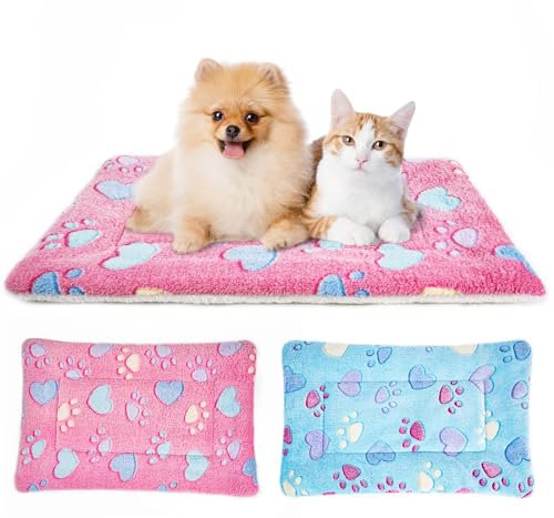 MICOOYO Lit pour Chien - Matelas en Polaire - Coussin pour Animaux de Compagnie - Lavable - Coussin pour Petits Chiens, Chats et Chiots (69 x 52 cm)