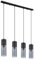 Pendelleuchte - Grau - Schwarz matt - Metall - Rauchglas - 4-flammig - 80 x 156 cm