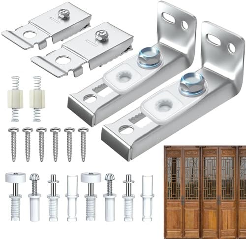 puzzlegame Quincaillerie de Rail de Porte Pliante, Remplacement de Rail de Porte Pliante - Remplacement du Rail de Porte de Placard 20 pièces,Les pièces de Porte coulissante comprennent des Supports