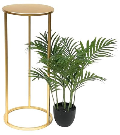 DanDiBo 96510 Tabouret à fleurs rond en métal doré - Table d'appoint - Colonne de fleurs moderne - 70 cm