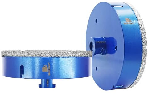 Broca de Diamante 150MM - BRSCHNITT Vacío Soldadura para Perforación en Seco Porcelana Azulejo Granito Azulejos,Cerámica,Mármol M14（2 Piezas）