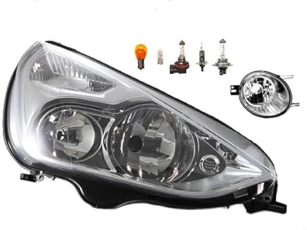 Johns, Scheinwerfer Halogen Front Haupt passend für Ford Galaxy 06 05/06- H7 H1 Rechts + Nebelscheinwerfer + Leuchtmittel