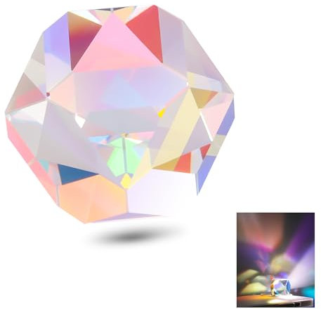 NEEWER 20mm K9 Kristall Polyeder Prisma, optischer Farb HD Glaswürfel, RGB Dispersionsprisma Würfel, Prism Cube, facettiertes optisches Prisma für Fotografie, Dekoration, Physik Spektrum Bildung,CY004