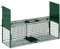 Outsunny Tierfalle, Lebendfalle, Mausfalle mit 2 Eingänge, Trittaktivierung, Griff, für Maus, Stahl, 80 x 25 x 30 cm, Dunkelgrün